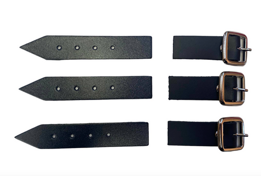 Black Kilt Strap & Leather Tab Buckle - 1" x3