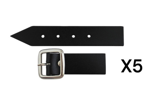 Black Kilt Strap & Leather Tab Buckle - 1" x5