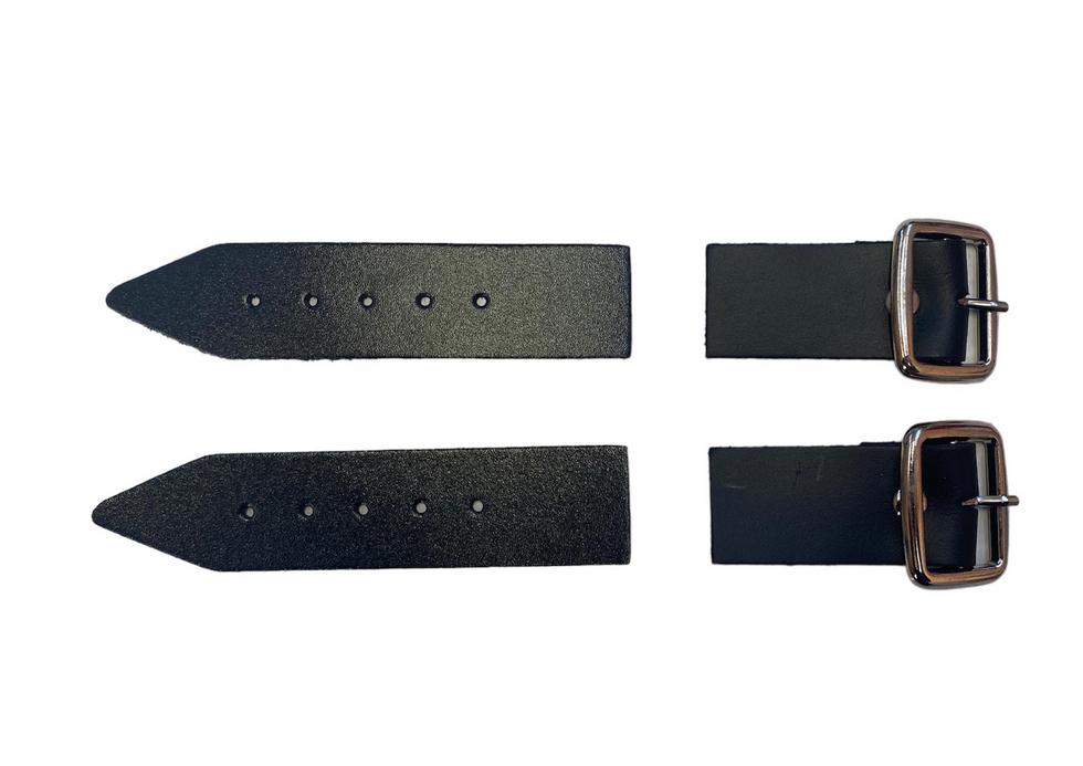 Black Kilt Strap & Leather Tab Buckle - 1.25" x2