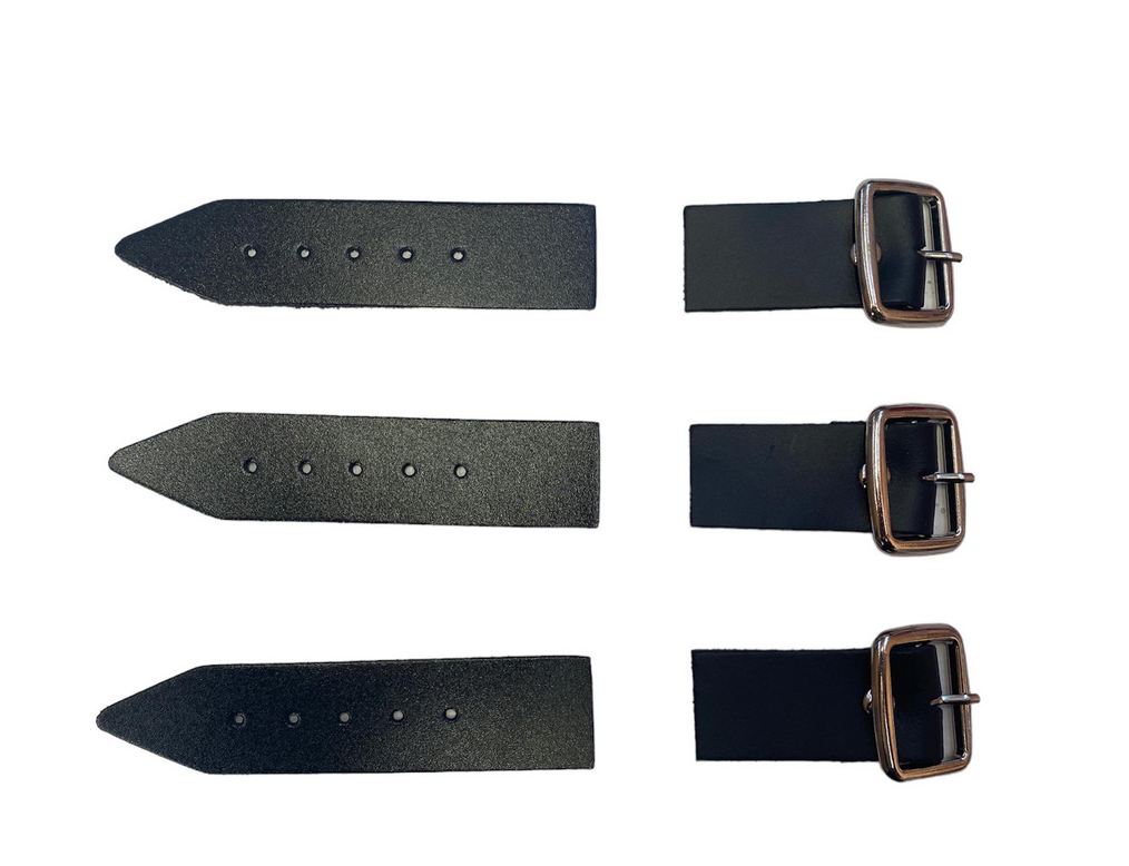 Black Kilt Strap & Leather Tab Buckle - 1.25" x3