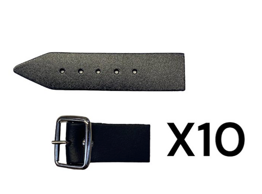 Black Kilt Strap & Leather Tab Buckle - 1.25" x10