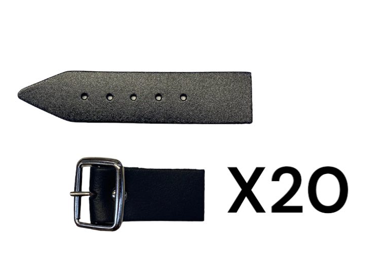 Black Kilt Strap & Leather Tab Buckle - 1.25" x20