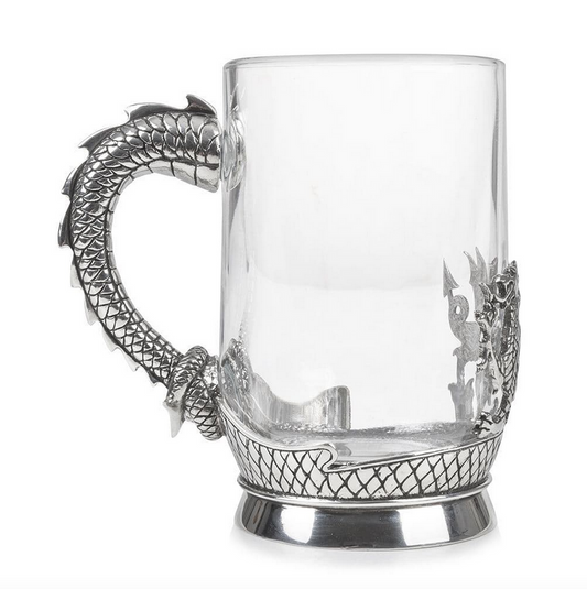 Welsh Dragon Glass Pint Tankard
