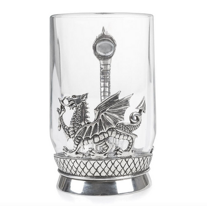 Welsh Dragon Glass Pint Tankard