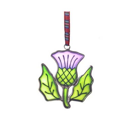 Stained Glass Thistle Hanger