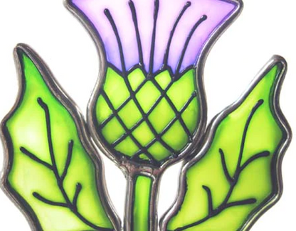 Stained Glass Thistle Hanger