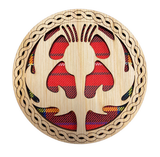 Wooden Thistle Coaster - 3 Tartans