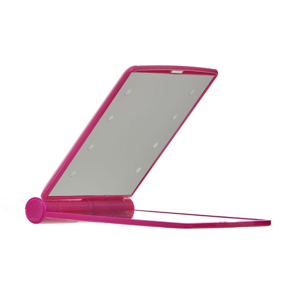 Pink LED Pocket Folding Mirror