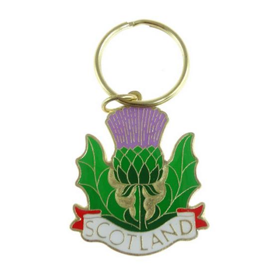 Metal Scottish Thistle Keyring